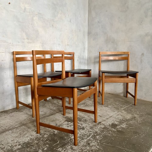 Set four mid century teak - set, of