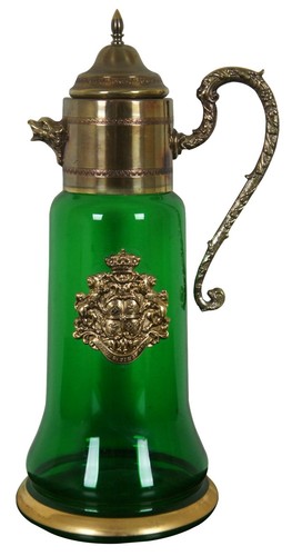 Vintage green bohemian - glass, &