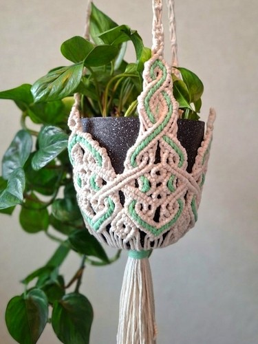Macrame plant hanger planter - macrame,