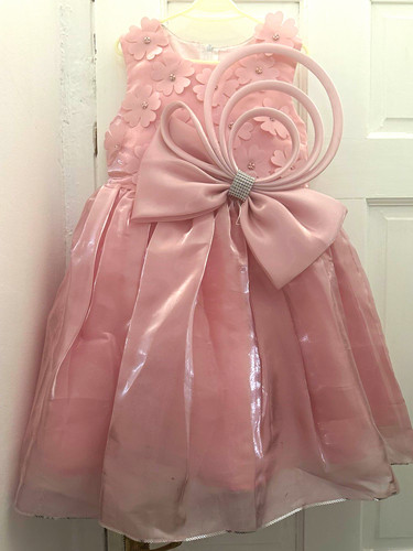 Girls pink sleeveless - girls, flower