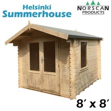 8' x 8' 28mm Log Cabin Summerhouse Garden Building, Office, Shed, Wood Building