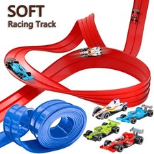 Flexible Race Track Kids Toy DIY Double Track Ramp Compatible 1/64 Cars