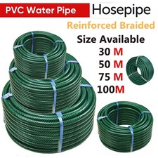 30M 50M 75M 100M Garden Hose Pipe Reinforced Braided PVC Watering Hosepipe Reel