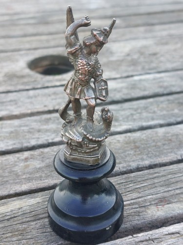 Antique silver metal statuette - antique,