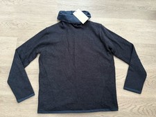 Poetry Women’s Blue Black 100% Baby Alpaca Roll Neck Jumper - Size UK 6 - BNWT