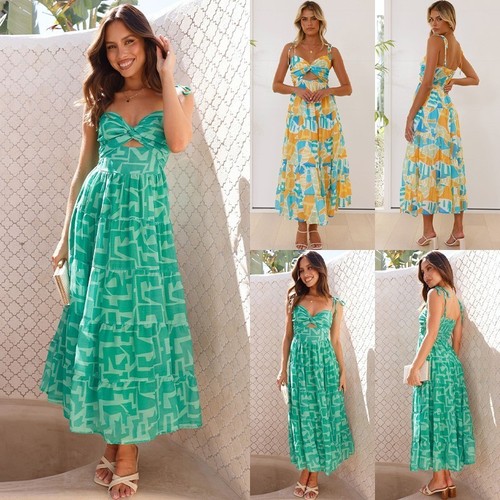 Women strappy boho long - uk,