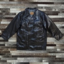 Vintage Black Leather Coat by