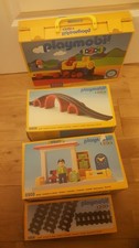 playmobil 123 6911 1993 train engine & track set 6906 bridge & 6908 platform box