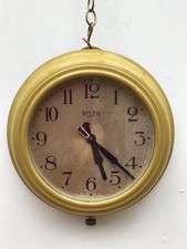 VINTAGE ART DECO SMITHS BAKELITE WALL CLOCK, 8 DAY MECHANICAL WIND UP MOVEMENT 