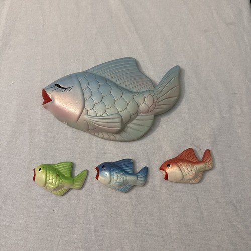 Vtg chalkware mom baby fish - vtg,