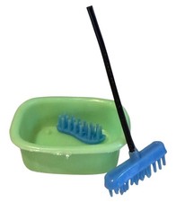 Vintage Retro 1970s Dolls House Miniature Washing Up Bowl And Brush Set