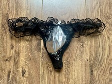 Men’s Sissy Metallic And Lace Thong (LARGE)