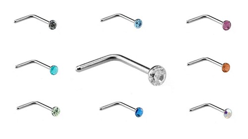 Silver nose stud straight - silver,