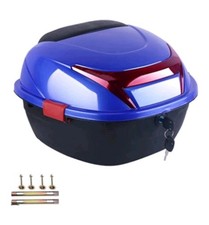 Motorcycle Tour Tail Box, Trunk Luggage Top Lock Storage Rear, Universal, BLUE