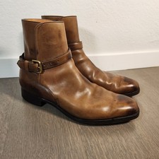 Edward Green Burnished Leather Brown Boots Gresham Jodhpur 9 D 82 Last Men's Oak