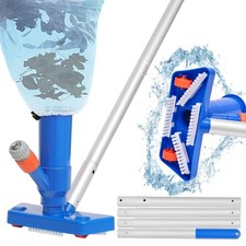 56" Pool Vacuum Cleaner Head with Aluminum Pole, Brush & Leaf Bag for Pools