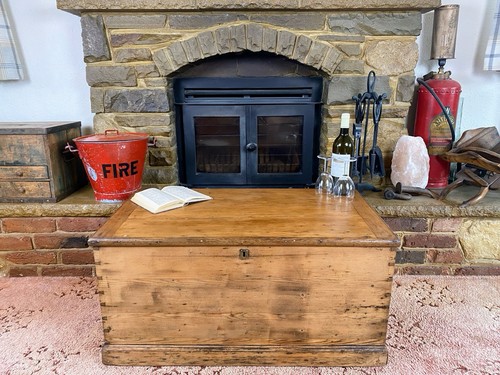 Old antique pine chest - old,