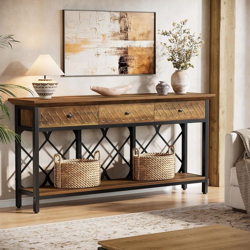 Console table with 3 - console,