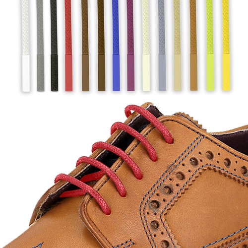 Waxed cotton shoelaces round - shoelaces,
