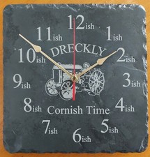 Dreckly Slate Clock - Etched