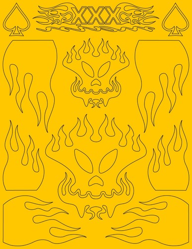 Flaming skulls car paint - rc,