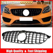 GLOSSY BLACK FOR MERCEDES C CLASS W205 2015-2018 C205 C200 C220 GT STYLE GRILLE