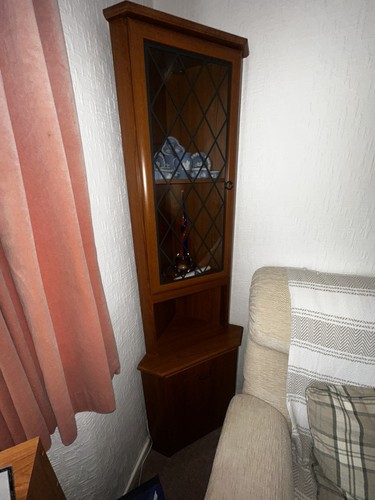 Teak veneered corner - , cabinet