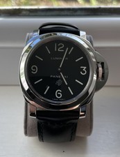 Panerai Luminor Base Logo Black Dial With Both Leather And Rubber Strap PAM00000