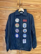 Vintage USA Olympic Badges 1968, 1972, 1976, 1980 On Medium Windbreaker Jacket
