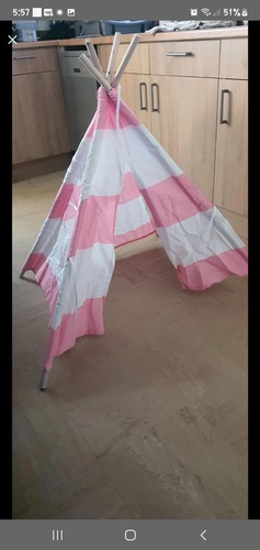 Pink and white striped - , tent