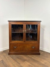 Edwardian oak glazed bookcase - edwardian,