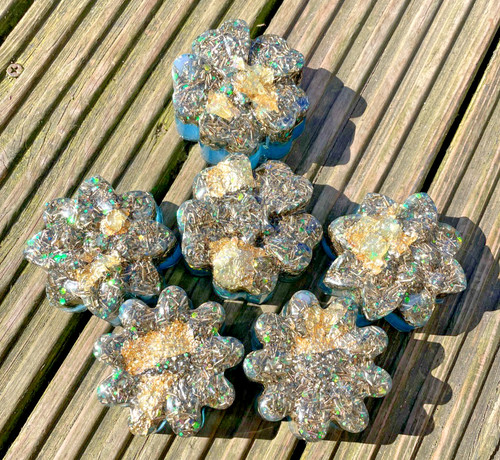 Blue lace agate orgone tower - blue,