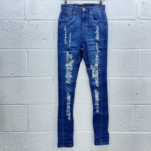 Plt blue ripped skinny jeans - blue,