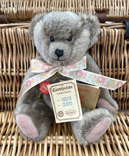 Small Hermann Teddy Original Bear - Ltd Ed. - 21cm Grey Mohair - Made in Germany