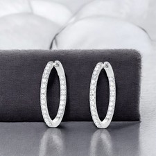 3 Carat Diamond Hoop Earring