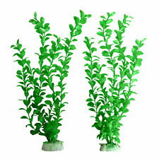 2 Aquarium Fish Tank Plastic Plants Decoration Ornament 12" Tall Plant