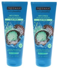 2x Freeman Clay Mask Anti Stress Dead Sea Minerals Feeling Beautiful Range 175ml