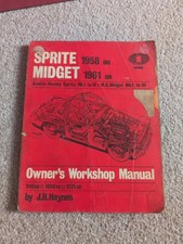 Sprite Midget 1958-1961 Owners Workshop Manual Haynes Paperback Book Vintage