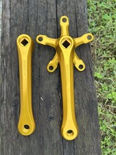 NOS vintage Sugino AT Single Speed BMX Crankset GOLD 175mm 110BCD old School