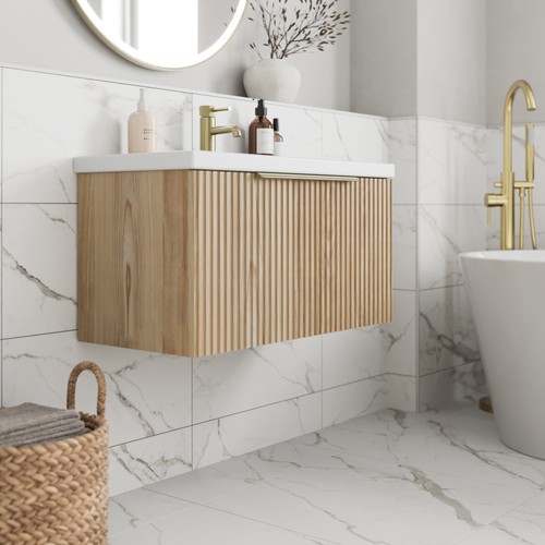 Fluted 800mm bathroom vanity - 800mm,
