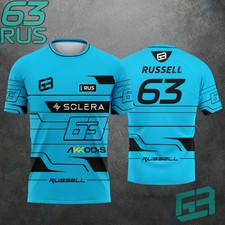 New F1 Mercedes Benz Driver George Russell #63 Breathable Quick Drying T Shirt