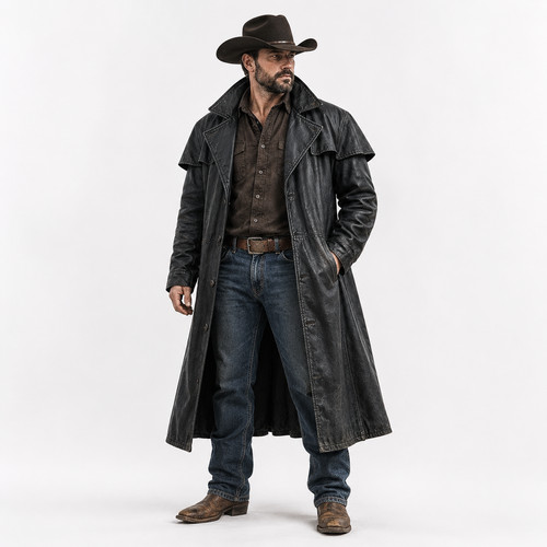 Men black genuine leather - men's,