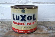 VINTAGE 1950'S LUXOL PAINT TIN TIN ADVERTISING SHOP PROP SHELF SITTER SHED FIND