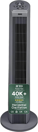 Tower fan grey black - 30", grey/black