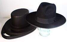 Leopardo Panther Black Fur Felt Wide Brimmed Hat Jewish Hasidic Chasidic 57.5cm