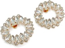 TRIXES Rhinestone Oval Silver