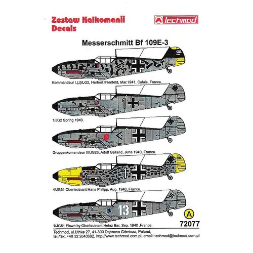Messerschmitt 109e 3 - 1:72,