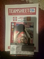 Barnsley vs Man Manchester United Utd 2025 EFL Trophy Ticket Programme Teamsheet