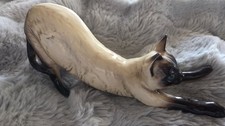 Vintage Coopercraft Stretching Siamese Cat Ceramic Figurine