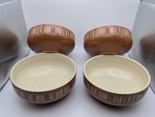 4 x Denby Fire Stripes Soup/Cereal Bowls - Used/Seconds